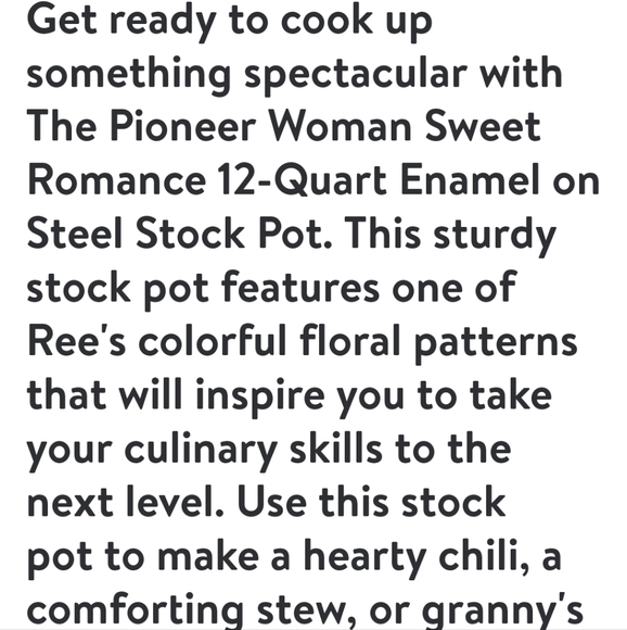 ❤️ New Pioneer Woman Sweet Romance 12 Qt Stock Pot - Picture 2 of 9
